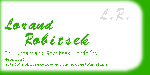 lorand robitsek business card